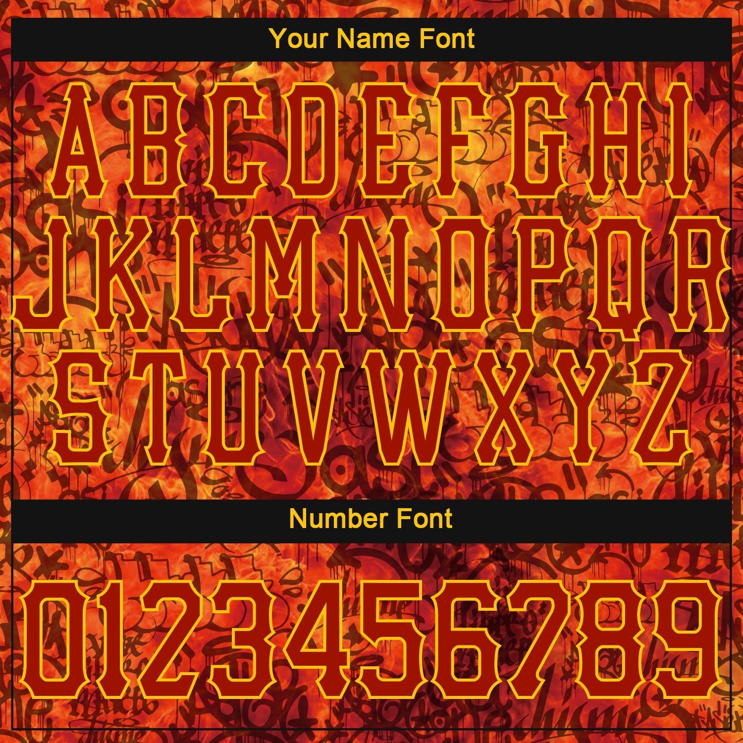 Custom Graffiti Pattern Red-Gold 3D Fire Authentic Baseball Jersey baseball jersey product view 5