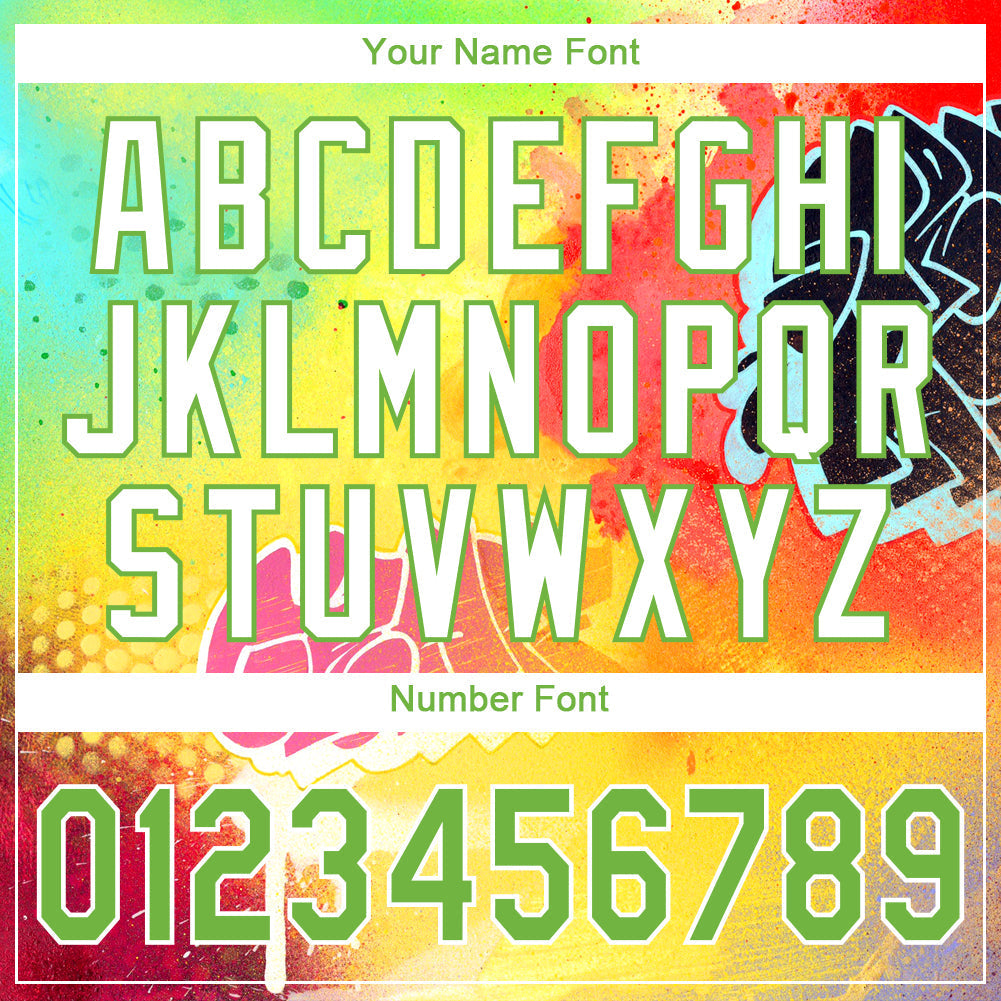 Custom Graffiti Pattern Neon Green-White 3D Authentic Baseball Jersey baseball jersey product view 5