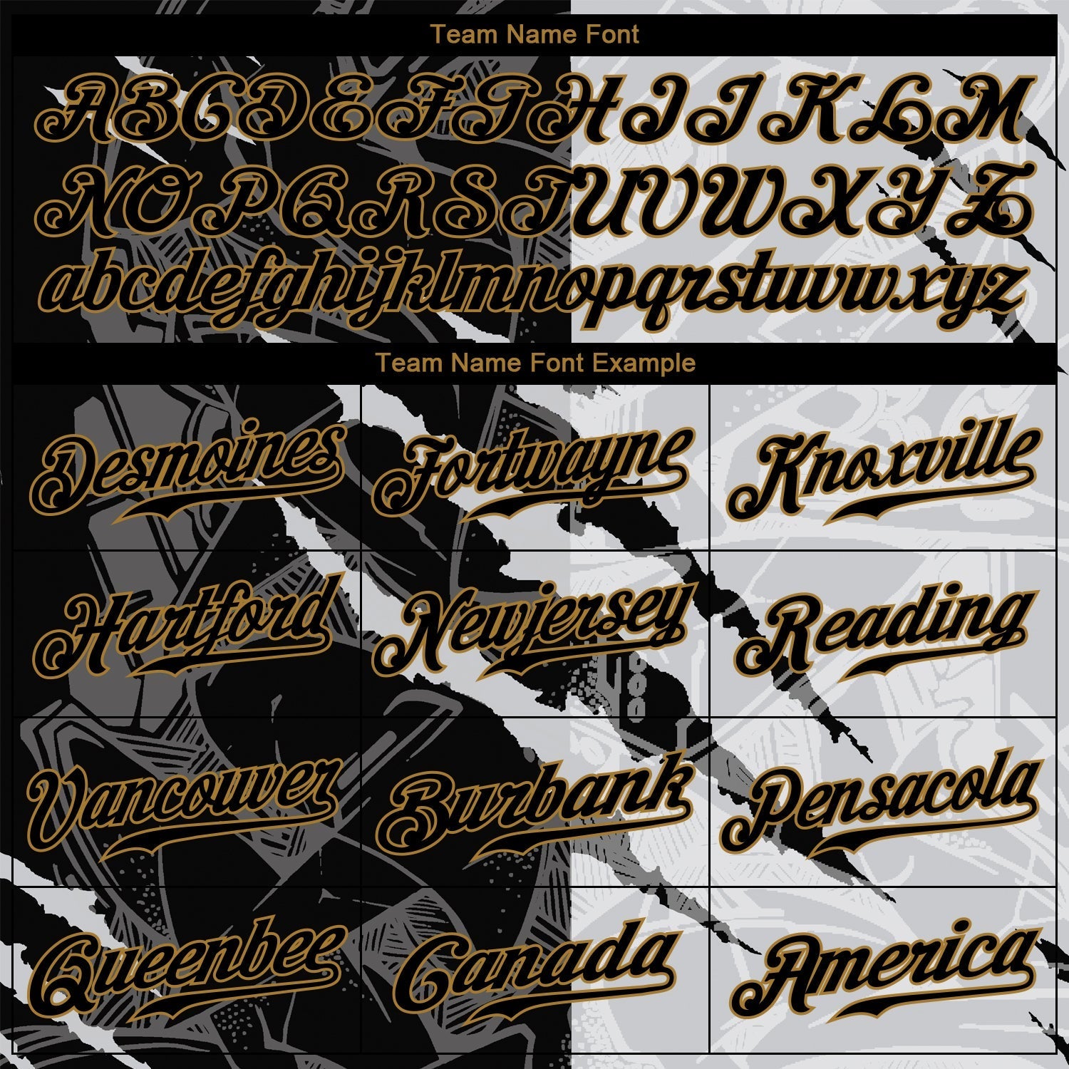 Custom Graffiti Pattern Black-Old Gold 3D Authentic Baseball Jersey baseball jersey product view 4