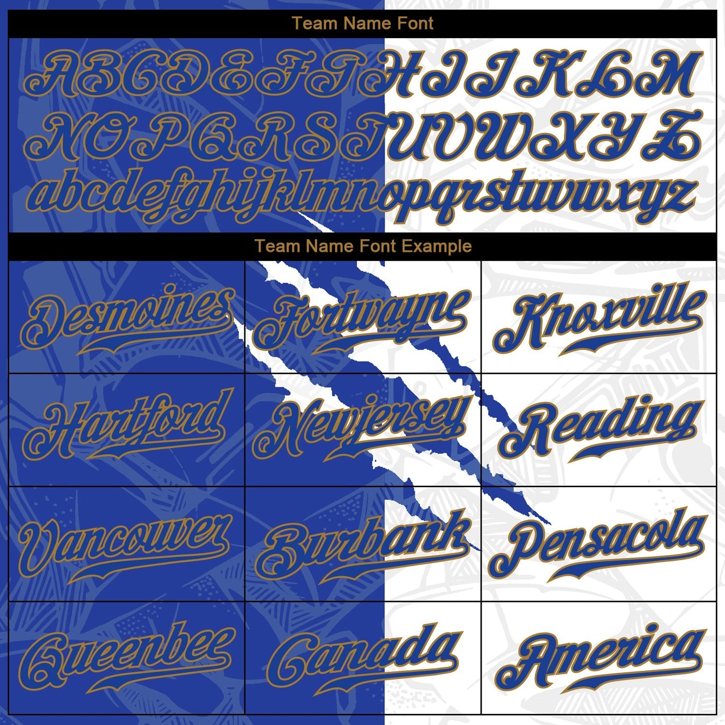 Custom Graffiti Pattern Royal-Old Gold 3D Authentic Baseball Jersey baseball jersey product view 4