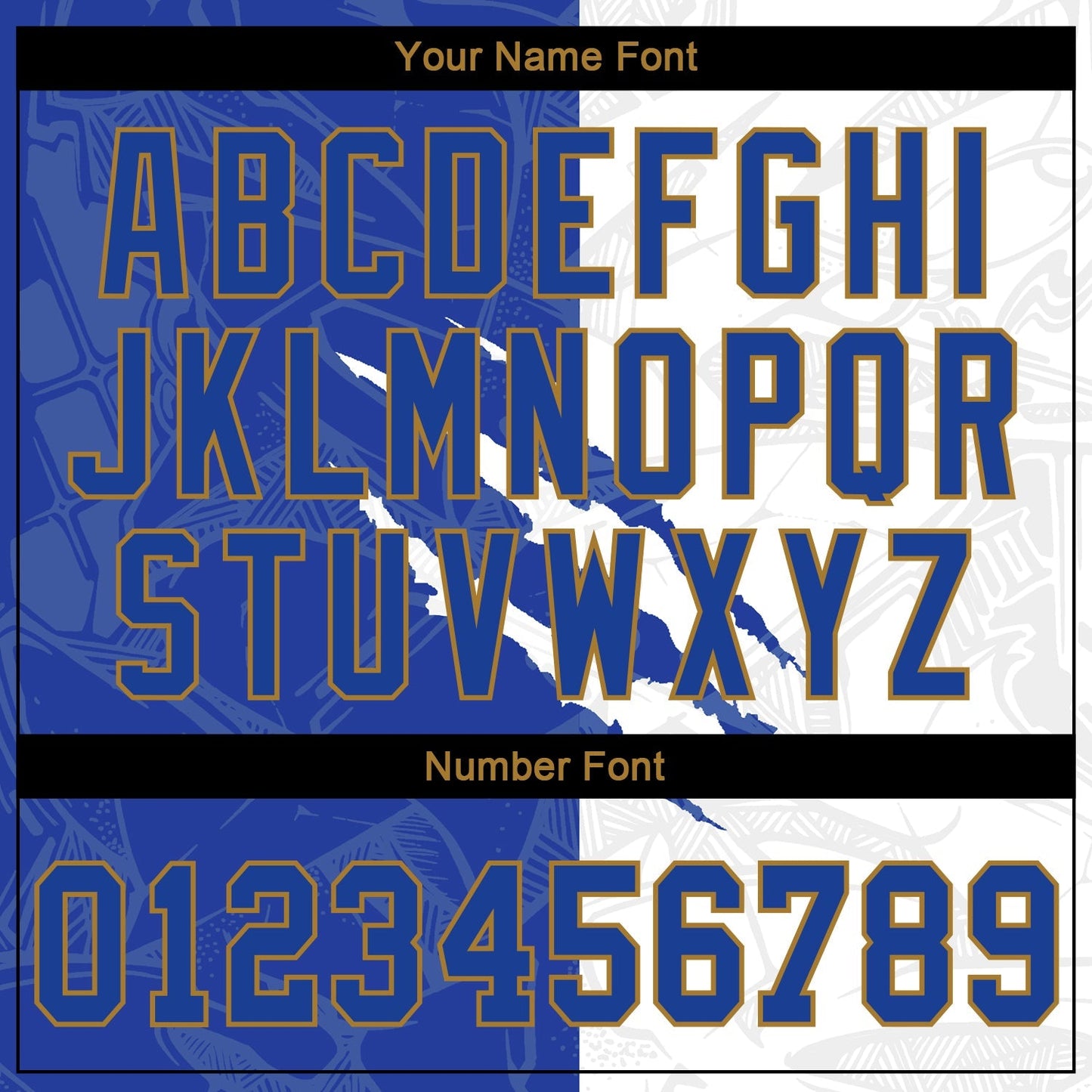 Custom Graffiti Pattern Royal-Old Gold 3D Authentic Baseball Jersey baseball jersey product view 5