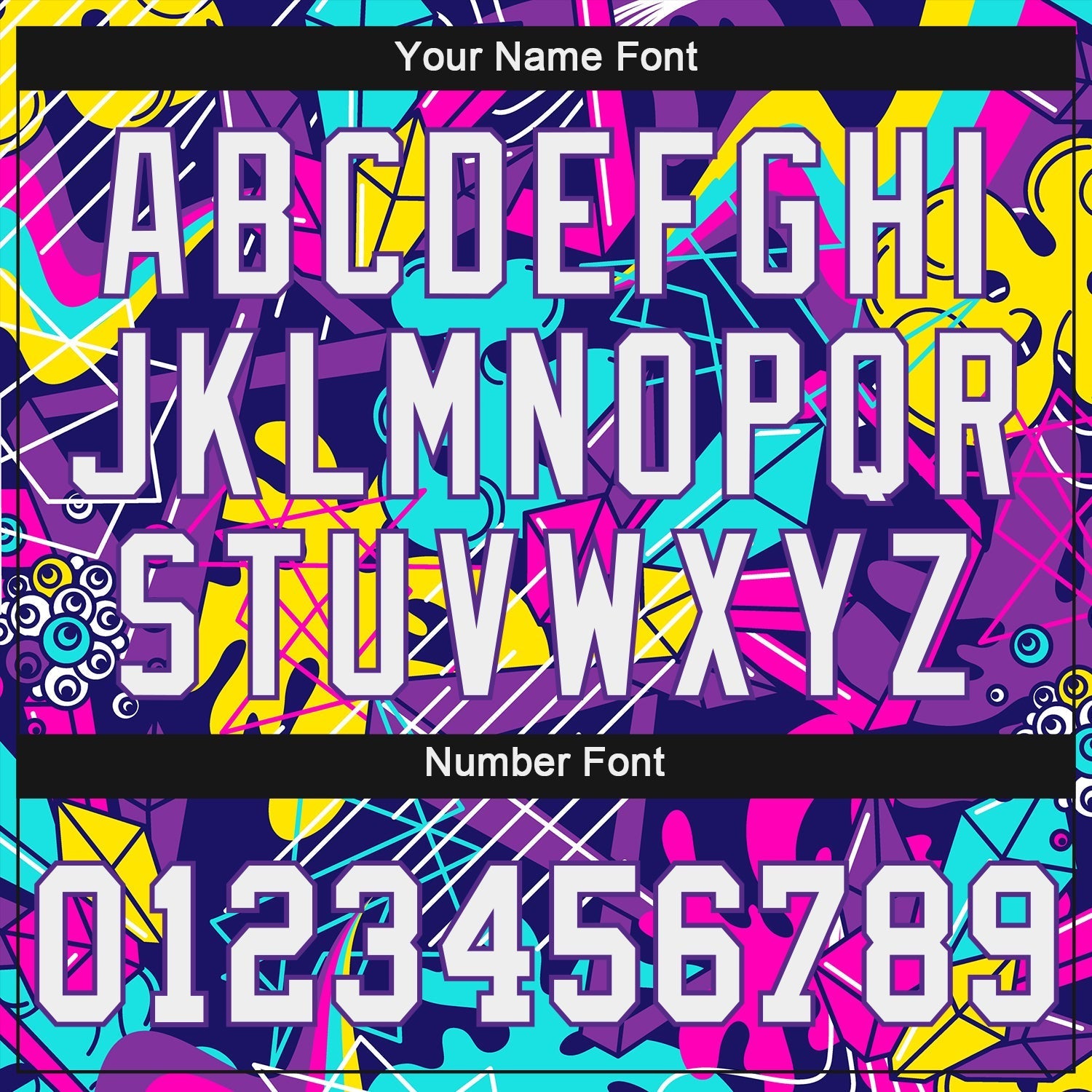 Custom Graffiti Pattern White-Purple 3D Authentic Baseball Jersey baseball jersey product view 5