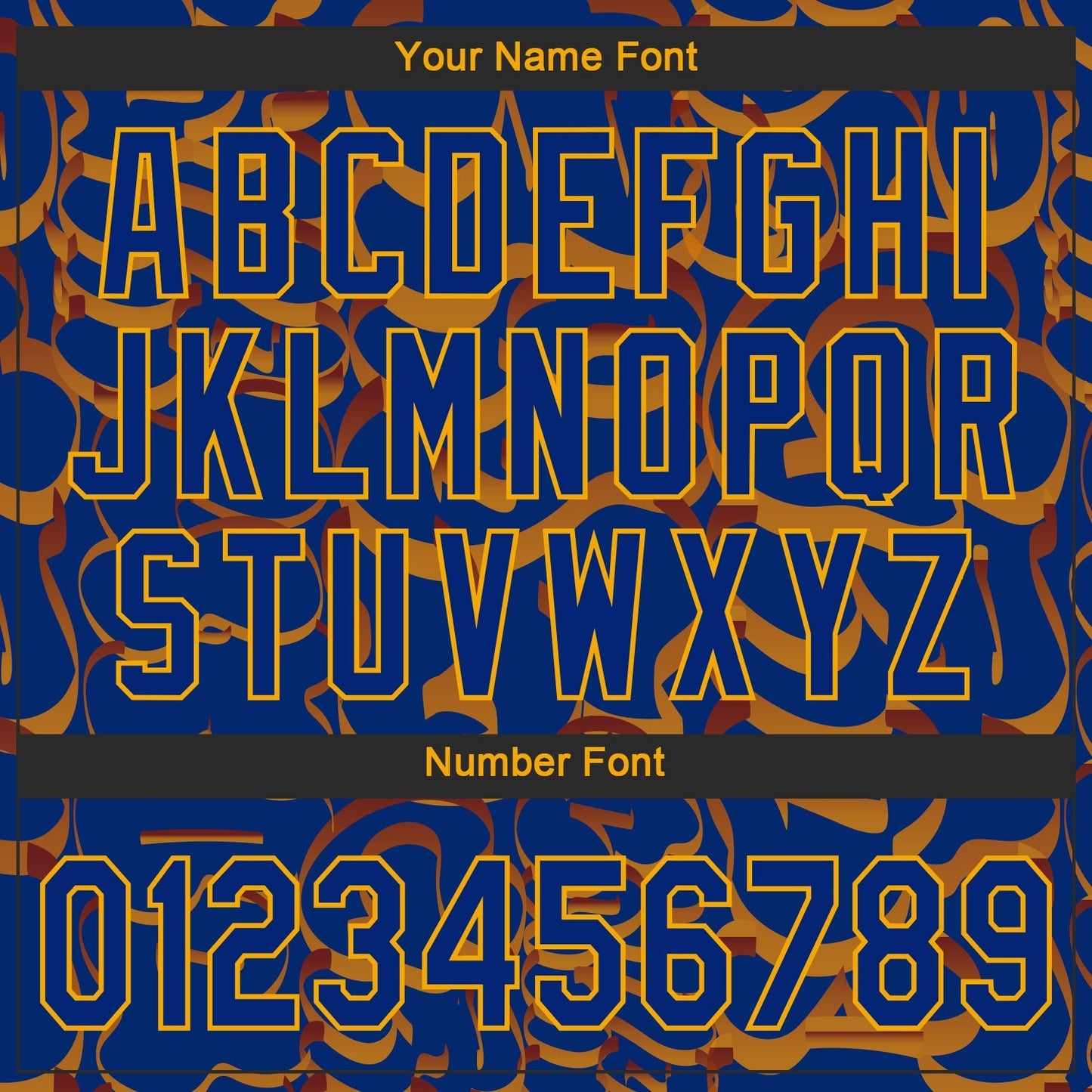 Custom Graffiti Pattern Royal-Gold 3D Authentic Baseball Jersey baseball jersey product view 5