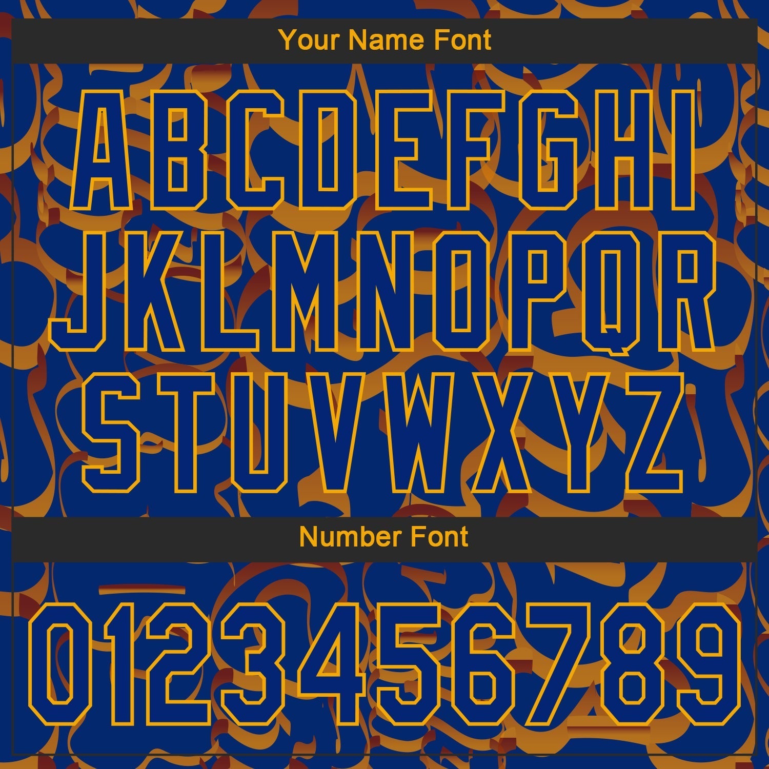 Custom Graffiti Pattern Royal-Gold 3D Authentic Baseball Jersey baseball jersey product view 5