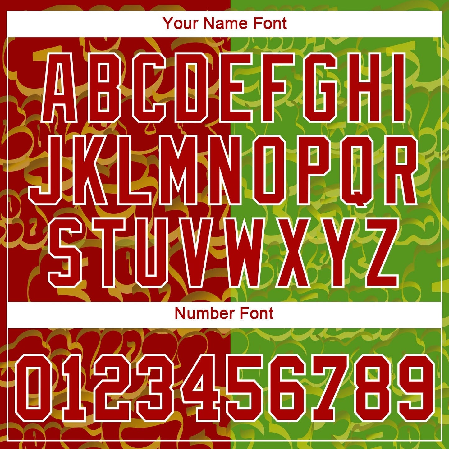 Custom Graffiti Pattern Red-Green 3D Authentic Baseball Jersey baseball jersey product view 5