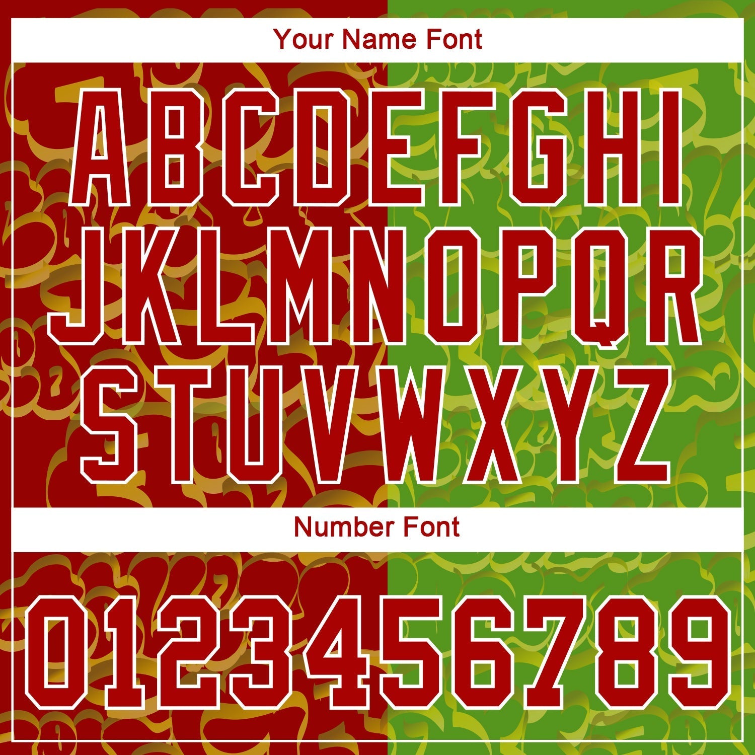 Custom Graffiti Pattern Red-Green 3D Authentic Baseball Jersey baseball jersey product view 5