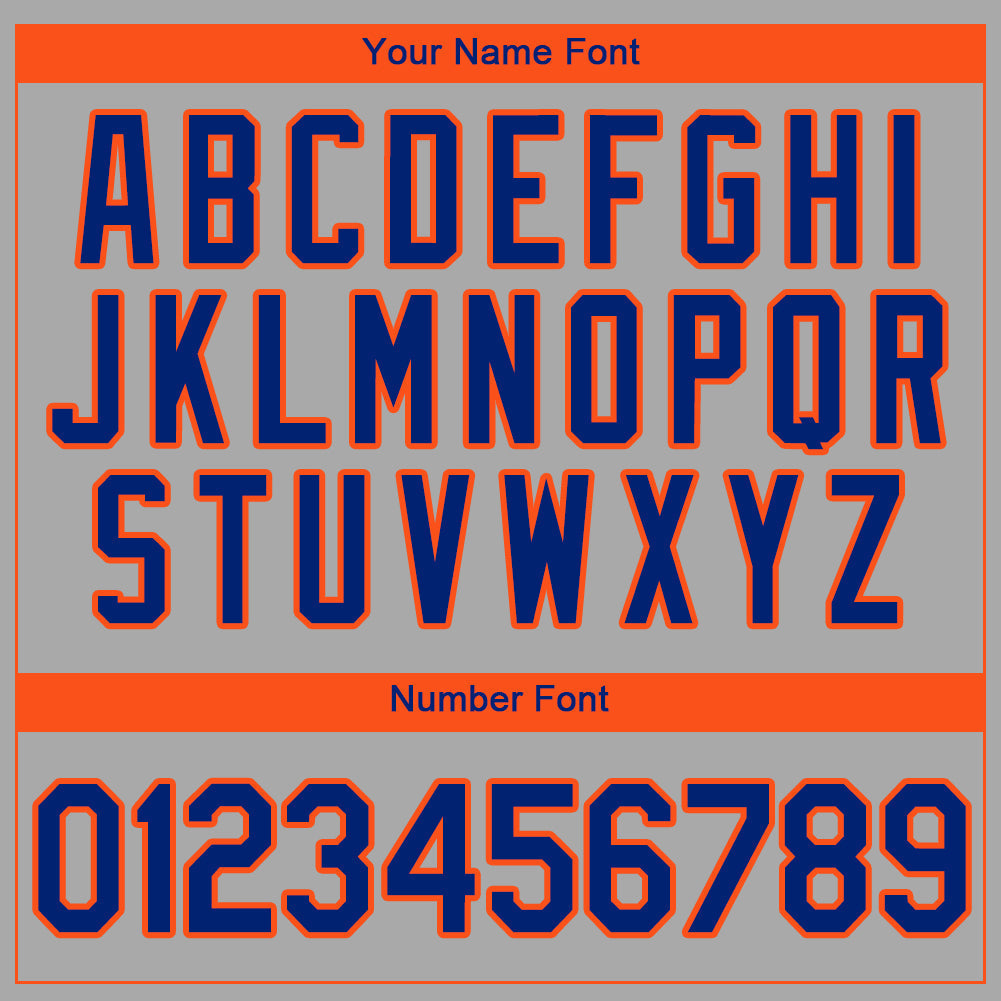 Custom Gray Royal-Orange Authentic Baseball Jersey baseball jersey product view 4