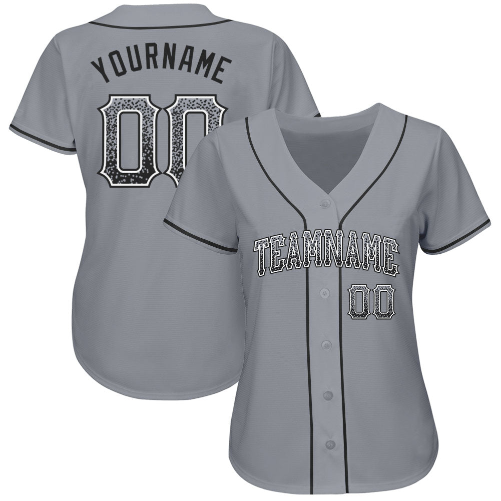 Custom Gray Black-White Authentic Drift Fashion Baseball Jersey baseball jersey product view 2