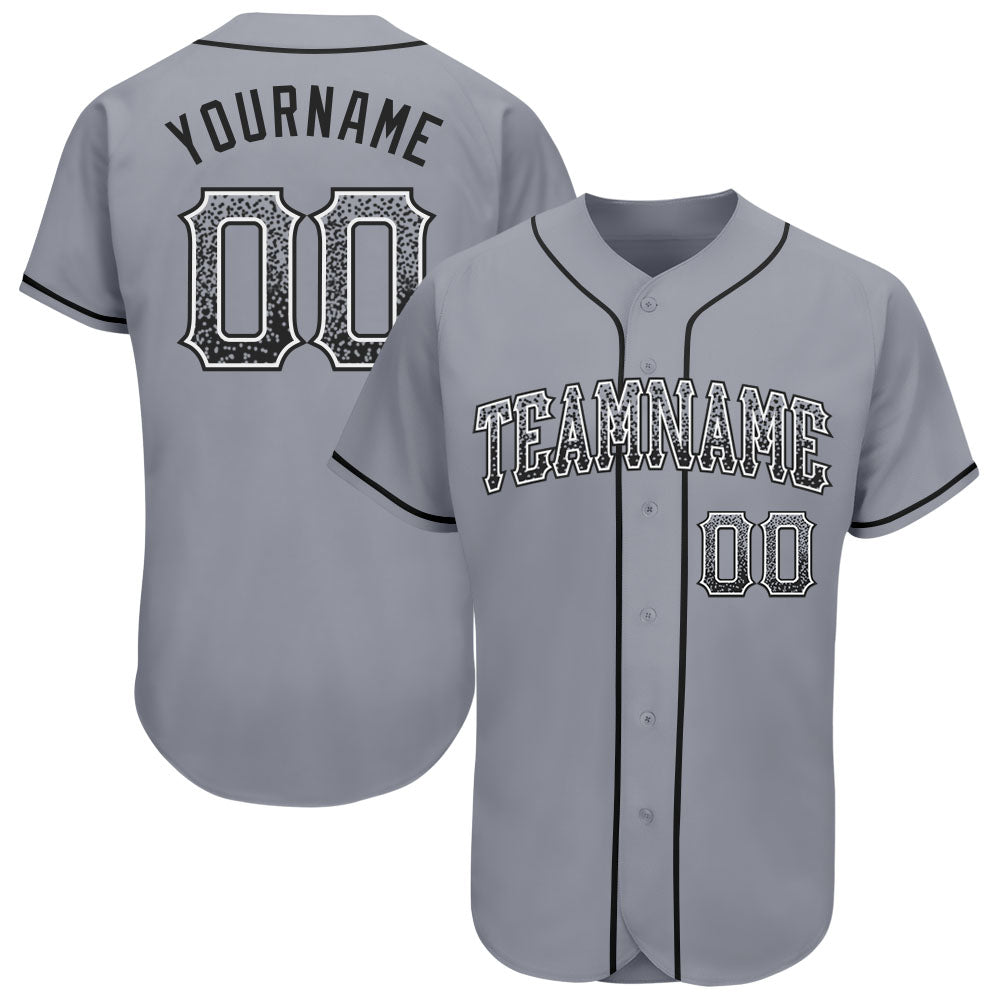 Custom Gray Black-White Authentic Drift Fashion Baseball Jersey baseball jersey product view 1
