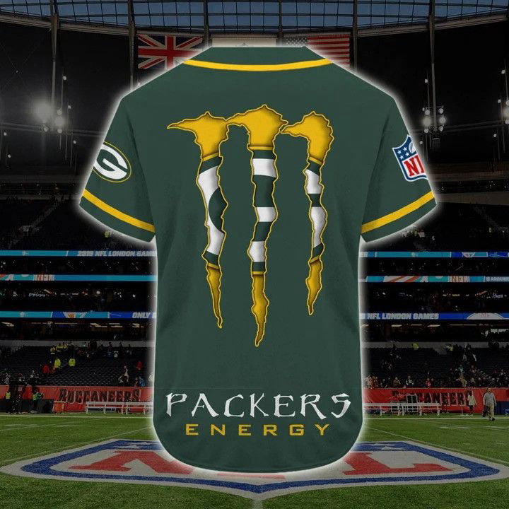 Green Bay Packers Personalized Baseball Jersey Fan Gifts - lylyprint.com baseball jersey product view 2