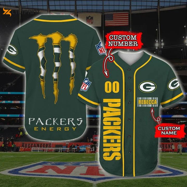 Green Bay Packers Personalized Baseball Jersey Fan Gifts - lylyprint.com baseball jersey product view 1