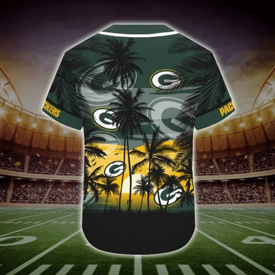 Green Bay Packers Tropical Baseball Jersey Gifts for Fans - lylyprint.com baseball jersey product view 4