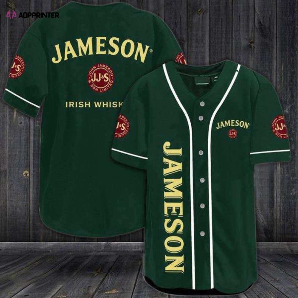 Green Jameson Whiskey Baseball Jersey: Stylish & Unique Men s Sportswear - Aopprinter baseball jersey product view 1