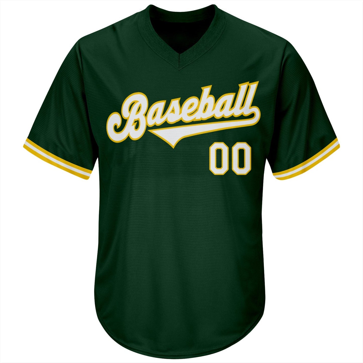 Custom Green White-Gold Authentic Throwback Rib-Knit Baseball Jersey Shirt baseball jersey product view 2
