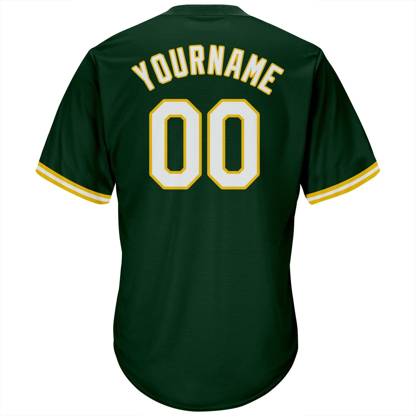 Custom Green White-Gold Authentic Throwback Rib-Knit Baseball Jersey Shirt baseball jersey product view 3
