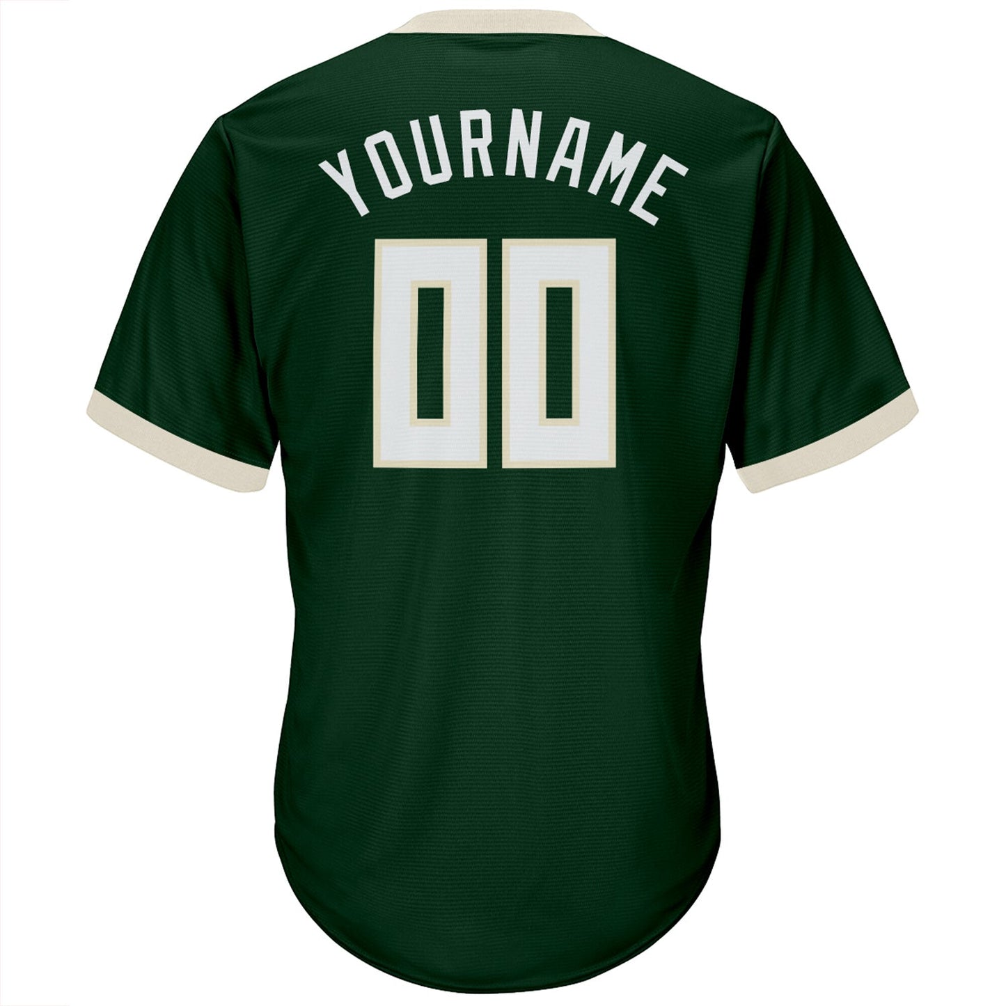 Custom Green White-Cream Authentic Throwback Rib-Knit Baseball Jersey Shirt baseball jersey product view 4