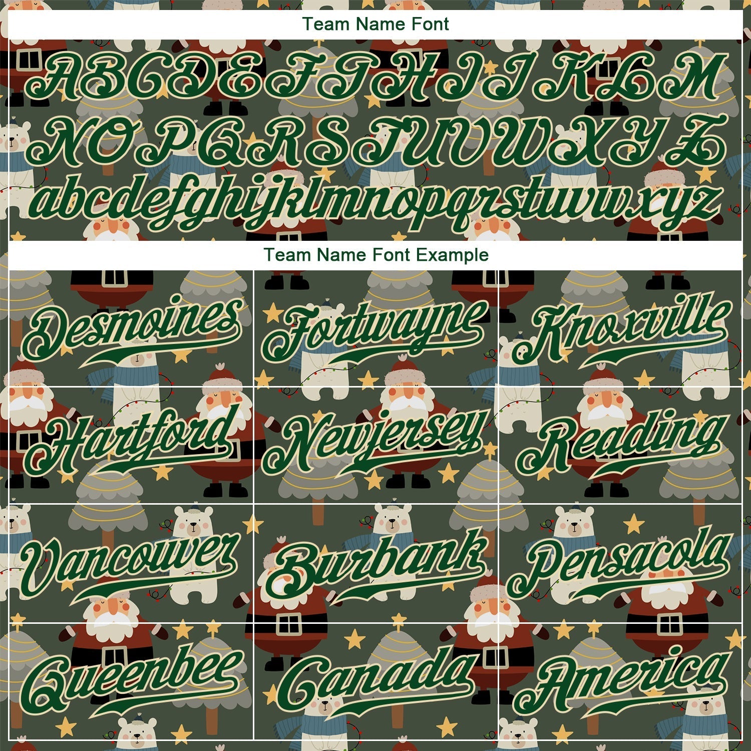 Custom Green Green-Cream Christmas 3D Authentic Baseball Jersey baseball jersey product view 4