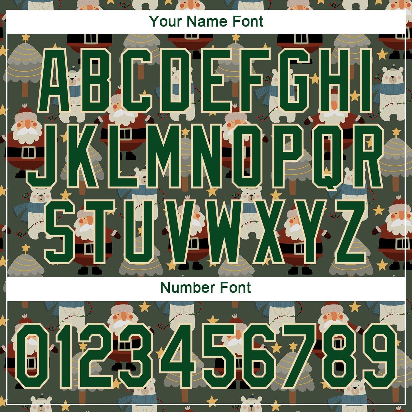 Custom Green Green-Cream Christmas 3D Authentic Baseball Jersey baseball jersey product view 5