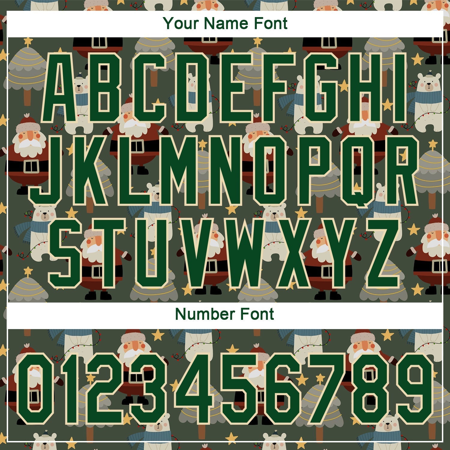 Custom Green Green-Cream Christmas 3D Authentic Baseball Jersey baseball jersey product view 5