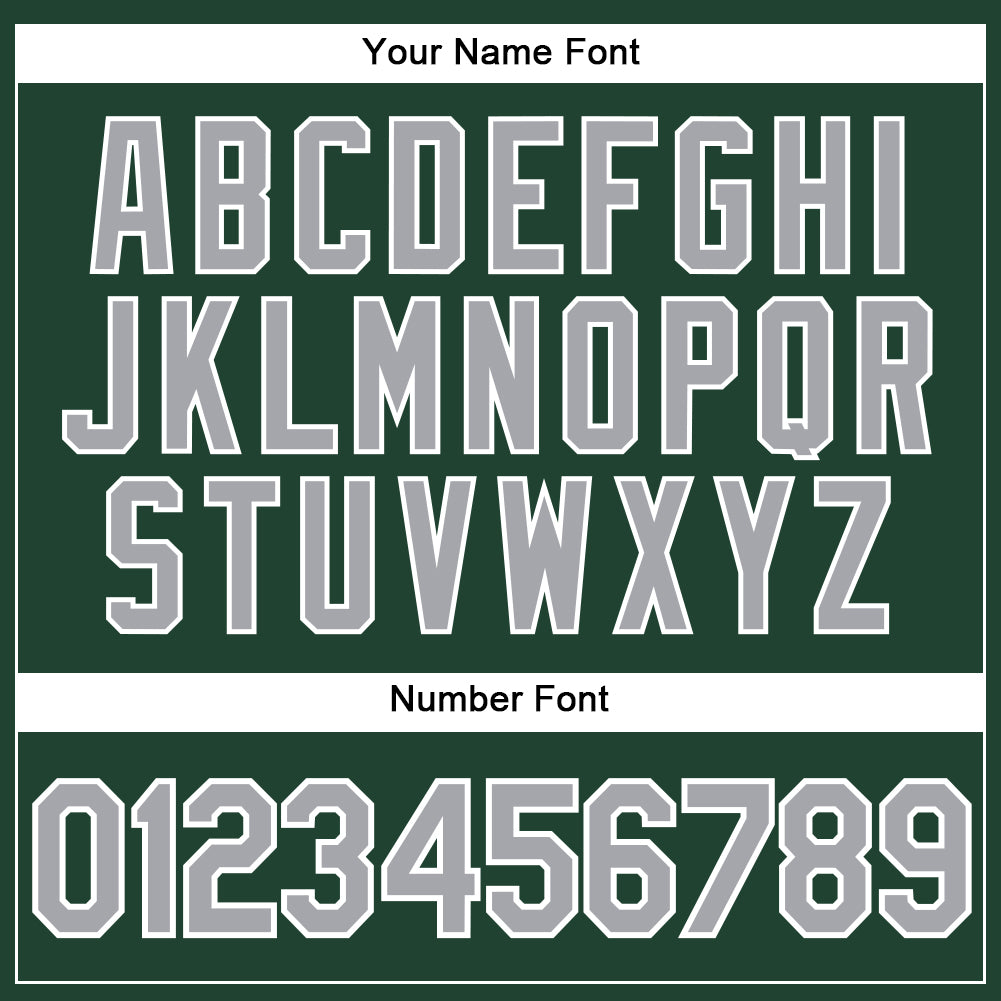 Custom Green Gray-White Authentic Baseball Jersey baseball jersey product view 5