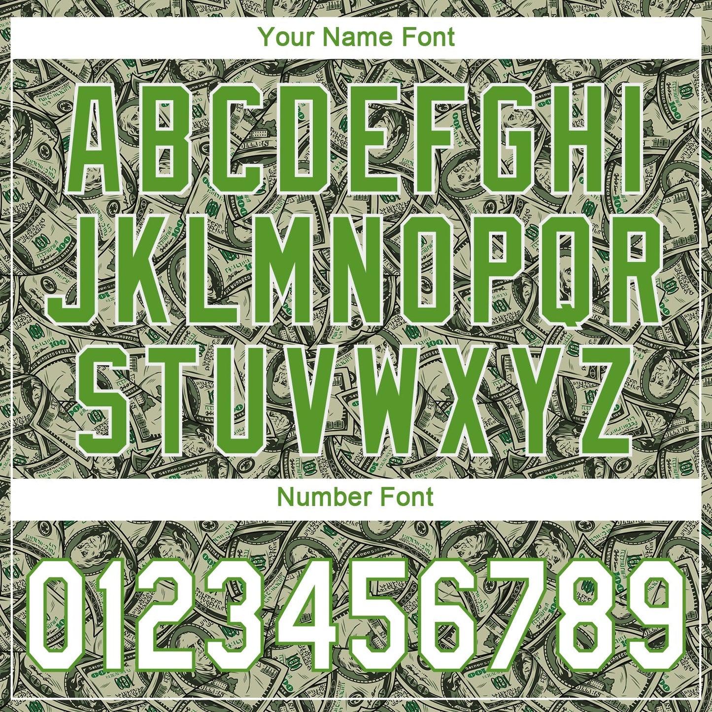 Custom Green White-Neon Green 3D Pattern Design Dollar Authentic Baseball Jersey baseball jersey product view 5