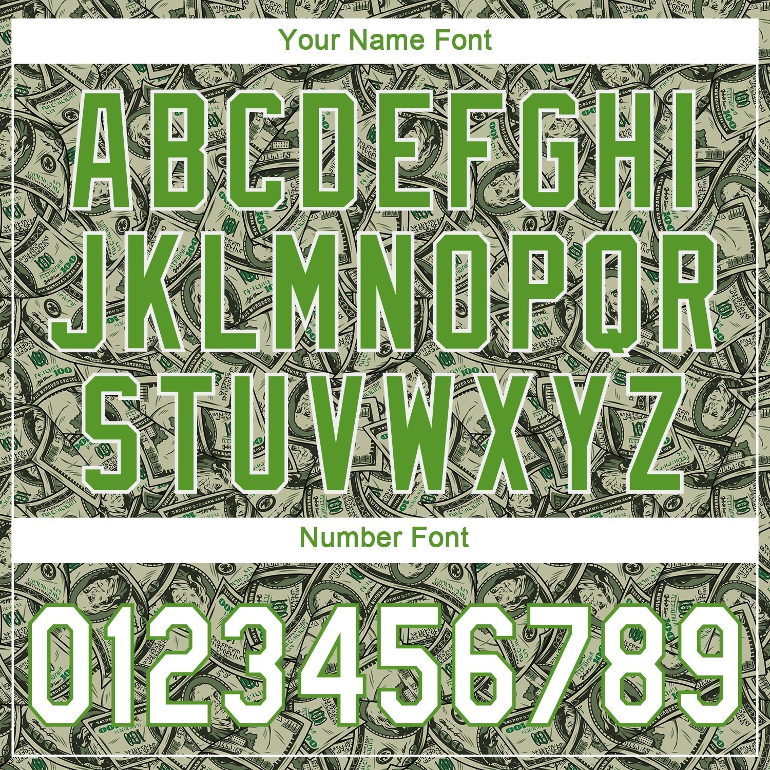 Custom Green White-Neon Green 3D Pattern Design Dollar Authentic Baseball Jersey baseball jersey product view 5