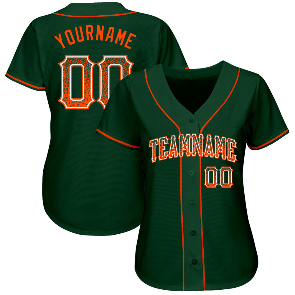Custom Green Orange-White Authentic Drift Fashion Baseball Jersey baseball jersey product view 2