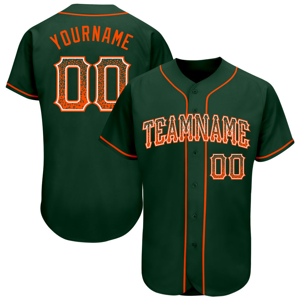 Custom Green Orange-White Authentic Drift Fashion Baseball Jersey baseball jersey product view 1