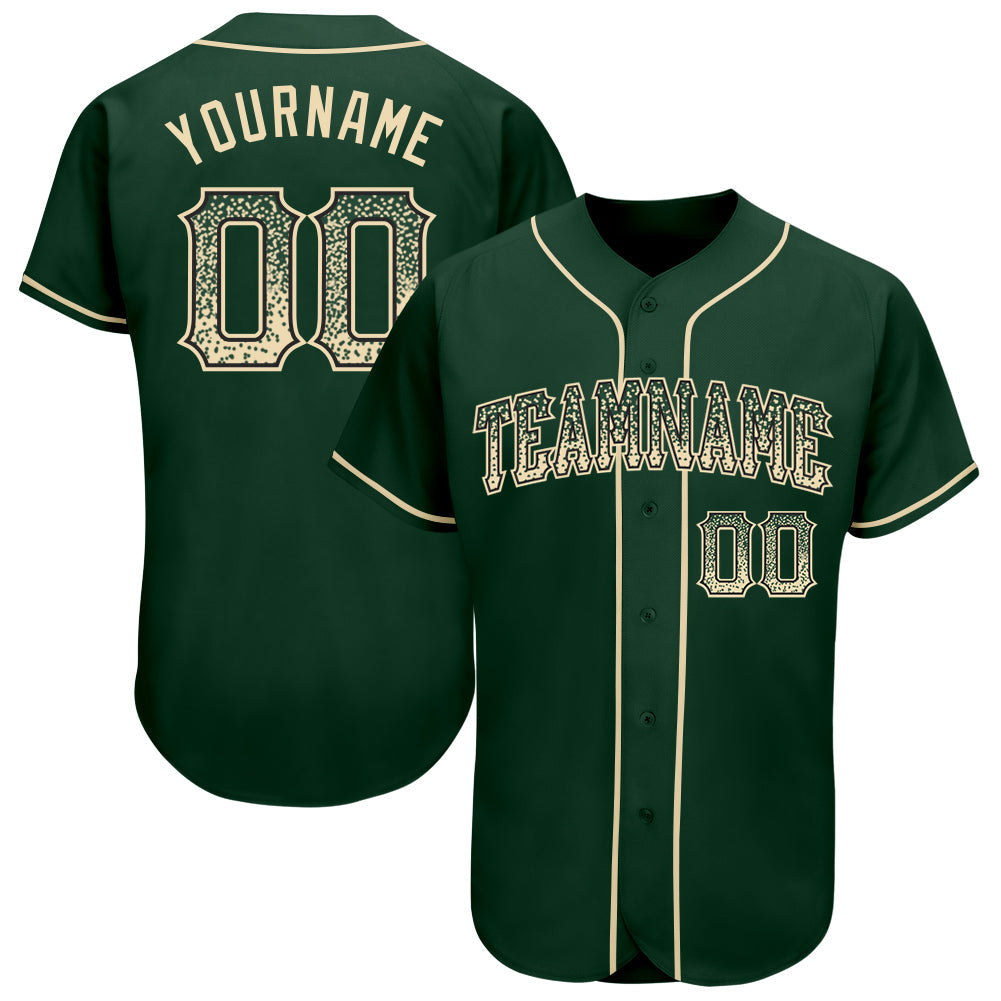 Custom Green Cream-Black Authentic Drift Fashion Baseball Jersey baseball jersey product view 1