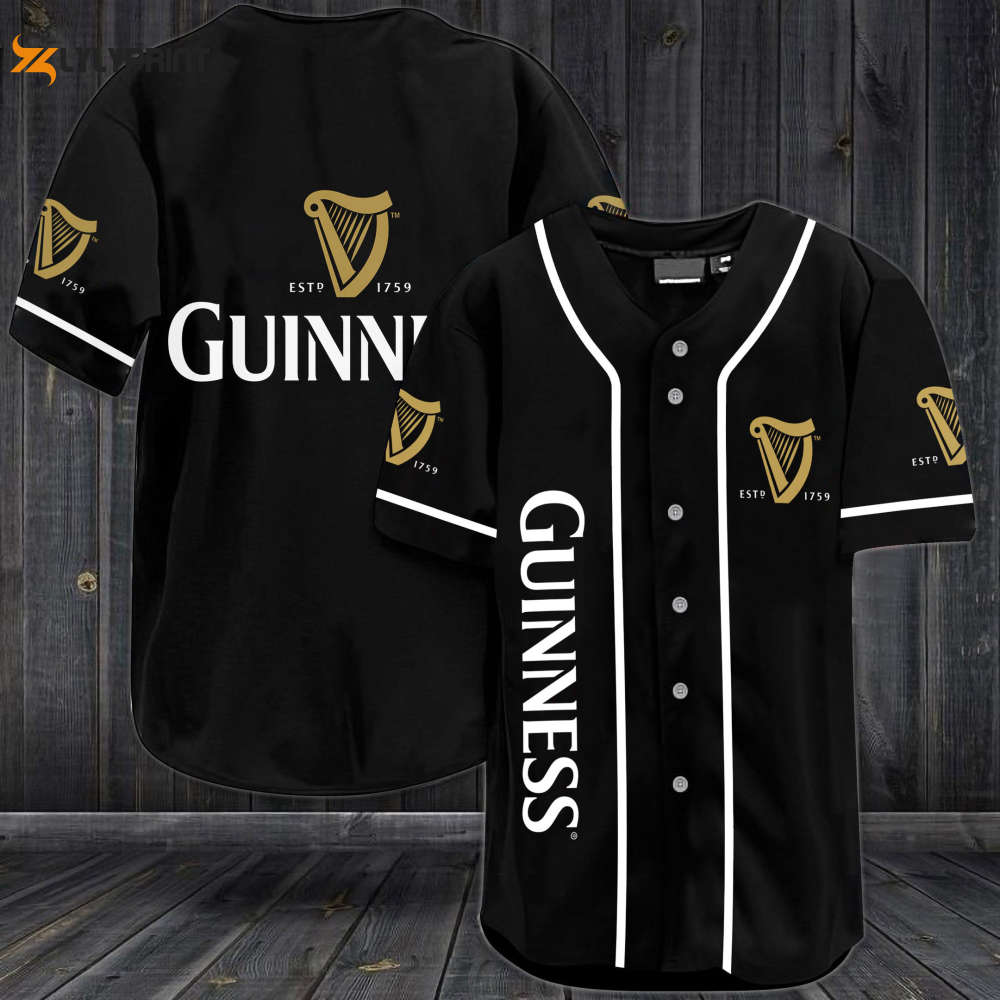 Guinness Beer Baseball Jersey - lylyprint.com baseball jersey product view 1