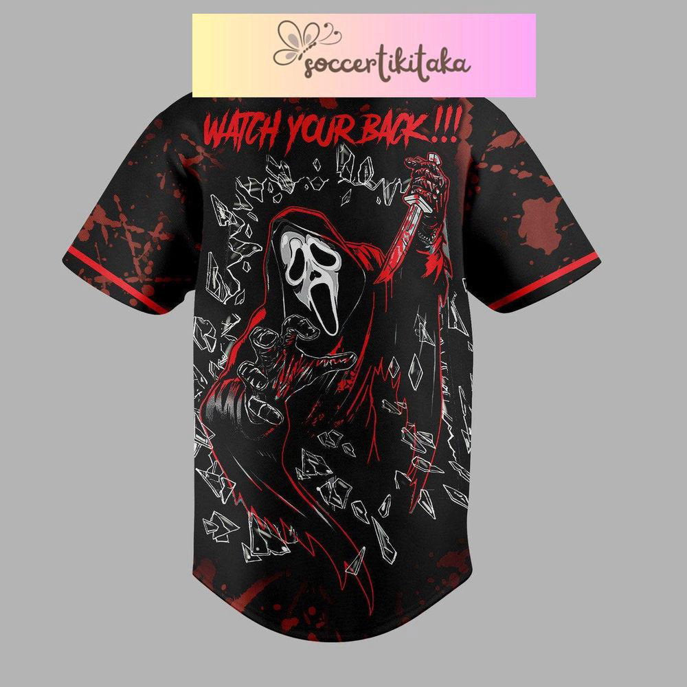 Halloween Ghostface Jersey Shirt, Trick Or Treat Shirt, Scream Movie Baseball Shirt, Halloween Jersey Shirt - lylyprint.com baseball jersey product view 3