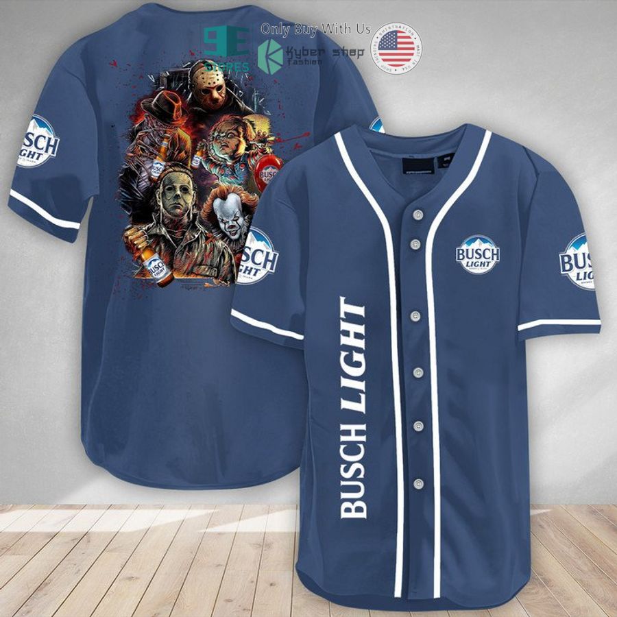 BEST Halloween Horror Characters Busch Light Baseball Jersey baseball jersey product view 1