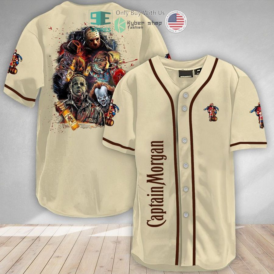 BEST Halloween Horror Characters Captain Morgan Baseball Jersey baseball jersey product view 1