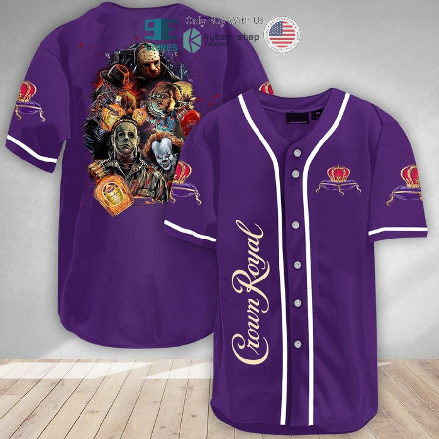 BEST Halloween Horror Characters Crown Royal Baseball Jersey baseball jersey product view 1