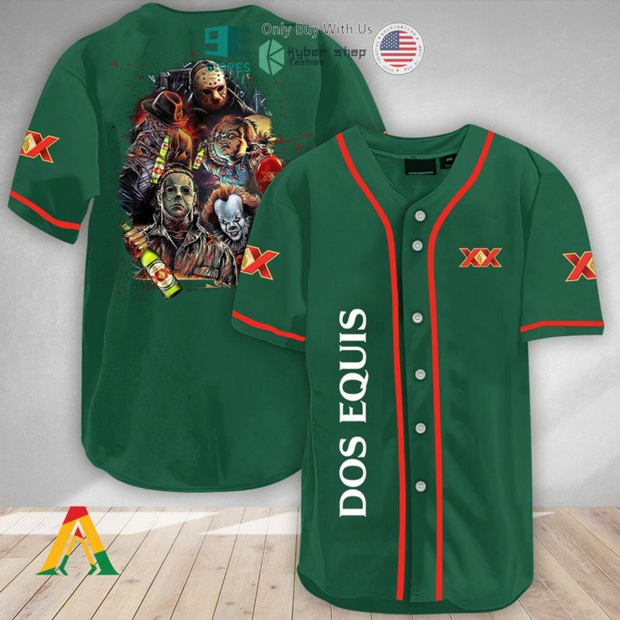 BEST Halloween Horror Characters Dos Equis Baseball Jersey baseball jersey product view 1
