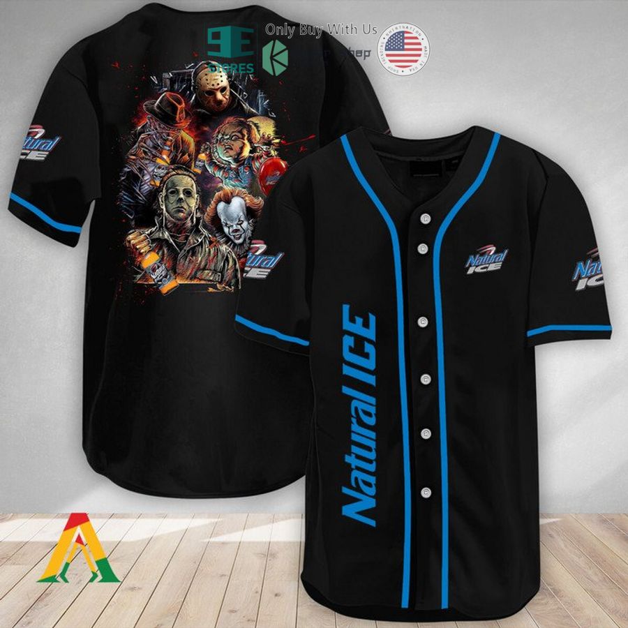 BEST Halloween Horror Characters Natural Ice Baseball Jersey baseball jersey product view 1