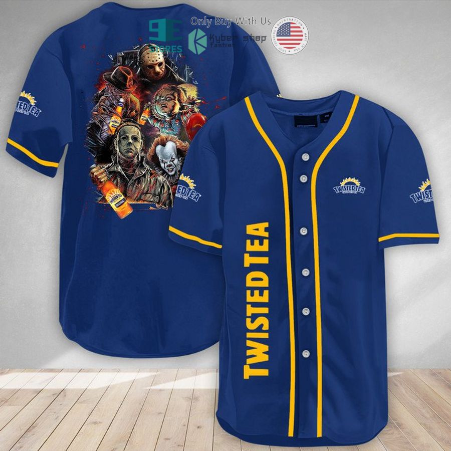 BEST Halloween Horror Characters Twisted Tea Baseball Jersey baseball jersey product view 1