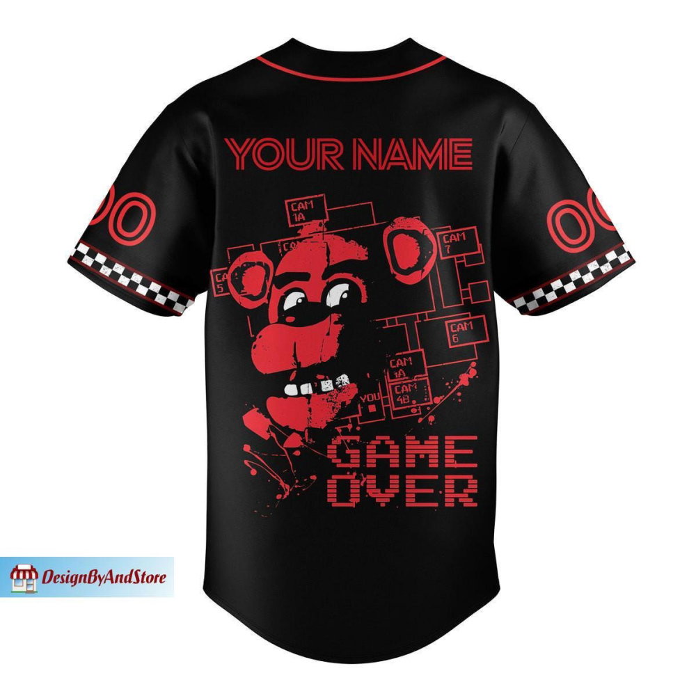 Halloween Movie Jersey, Freddy Fazbear Baseball Jersey - lylyprint.com baseball jersey product view 3