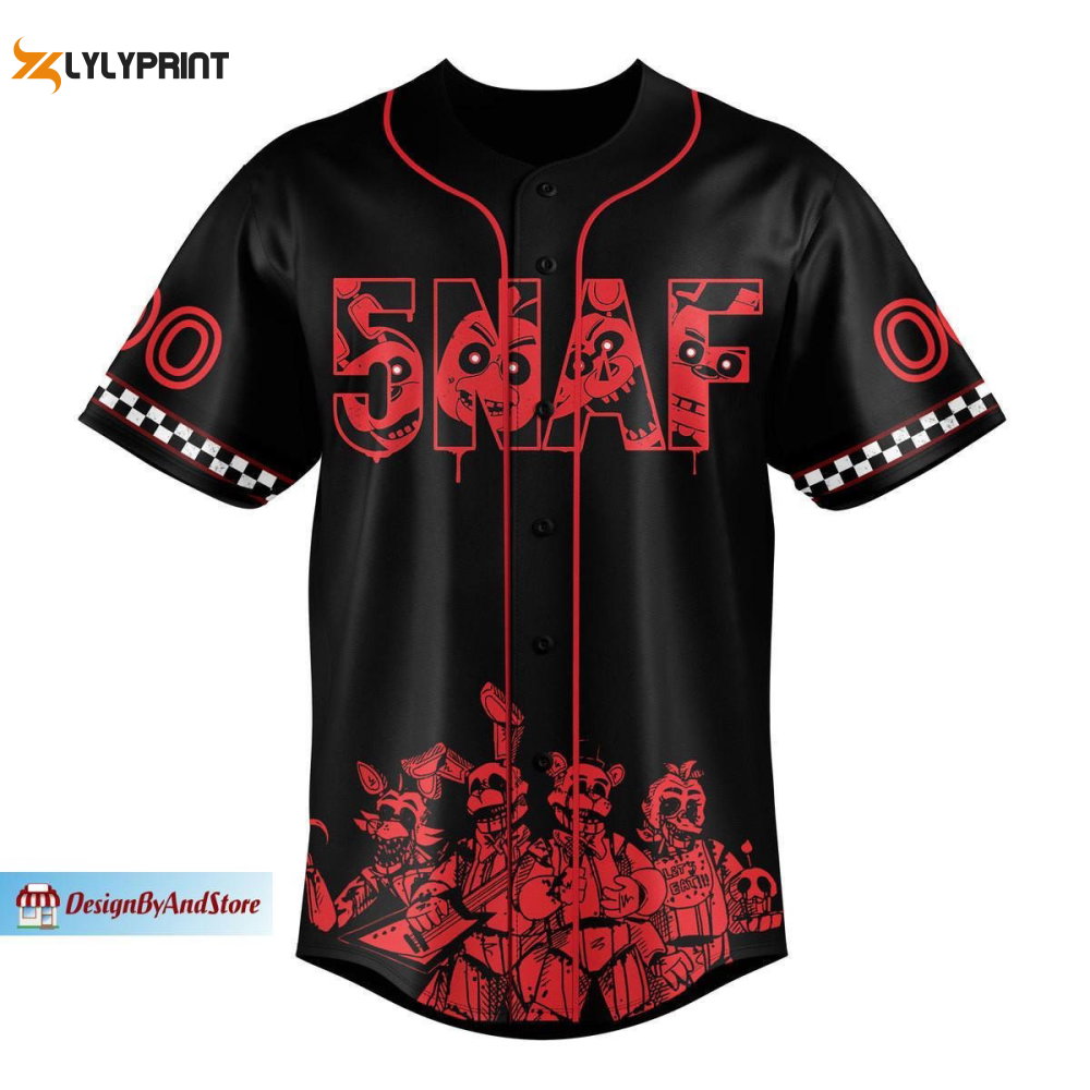 Halloween Movie Jersey, Freddy Fazbear Baseball Jersey - lylyprint.com baseball jersey product view 1
