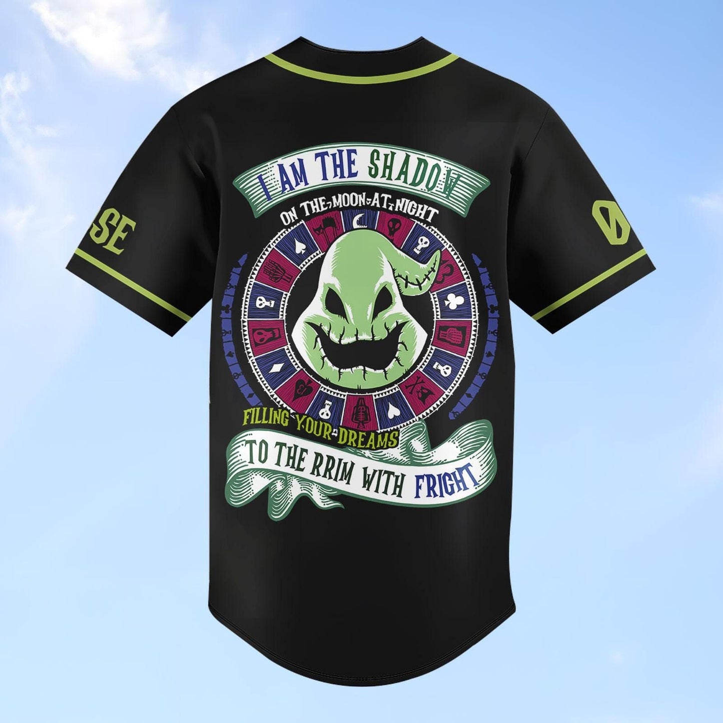 Spooky Halloween Oogie Boogie Baseball Jersey - Custom Nightmare Before Christmas Shirt & Horror Movie Jersey - Bafud baseball jersey product view 2
