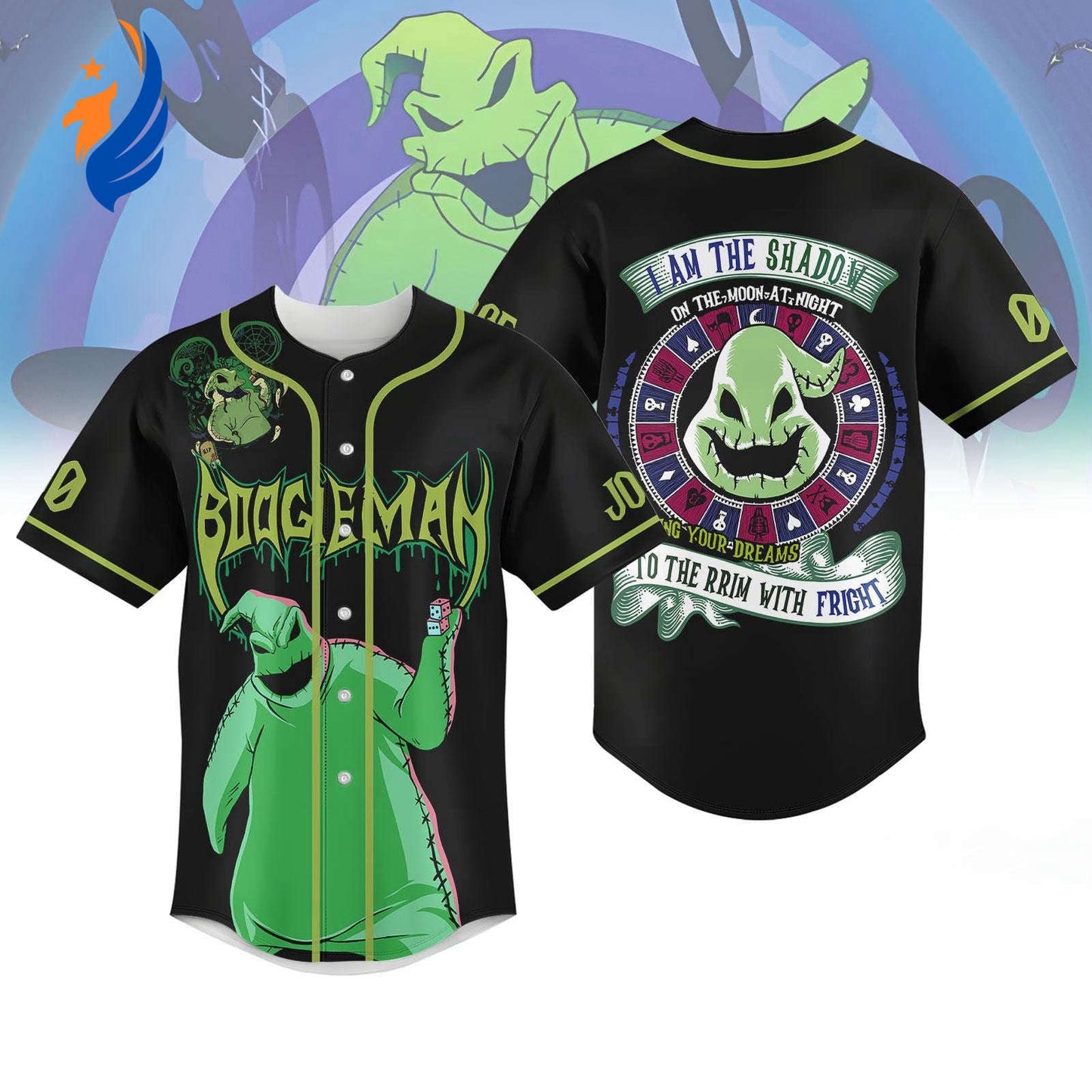 Spooky Halloween Oogie Boogie Baseball Jersey - Custom Nightmare Before Christmas Shirt & Horror Movie Jersey - Bafud baseball jersey product view 1