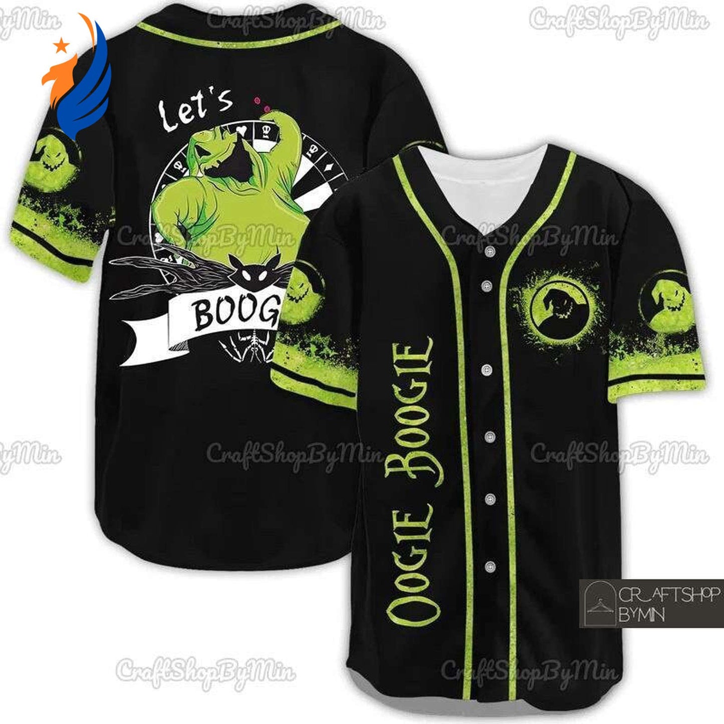 Halloween Oogie Boogie Baseball Jersey - Nightmare Before Christmas Shirt Horror Shirt and Halloween Gifts - Bafud baseball jersey product view 1