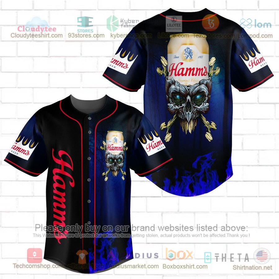 HOT Hamm's skull head Baseball Jersey Shirt baseball jersey product view 1