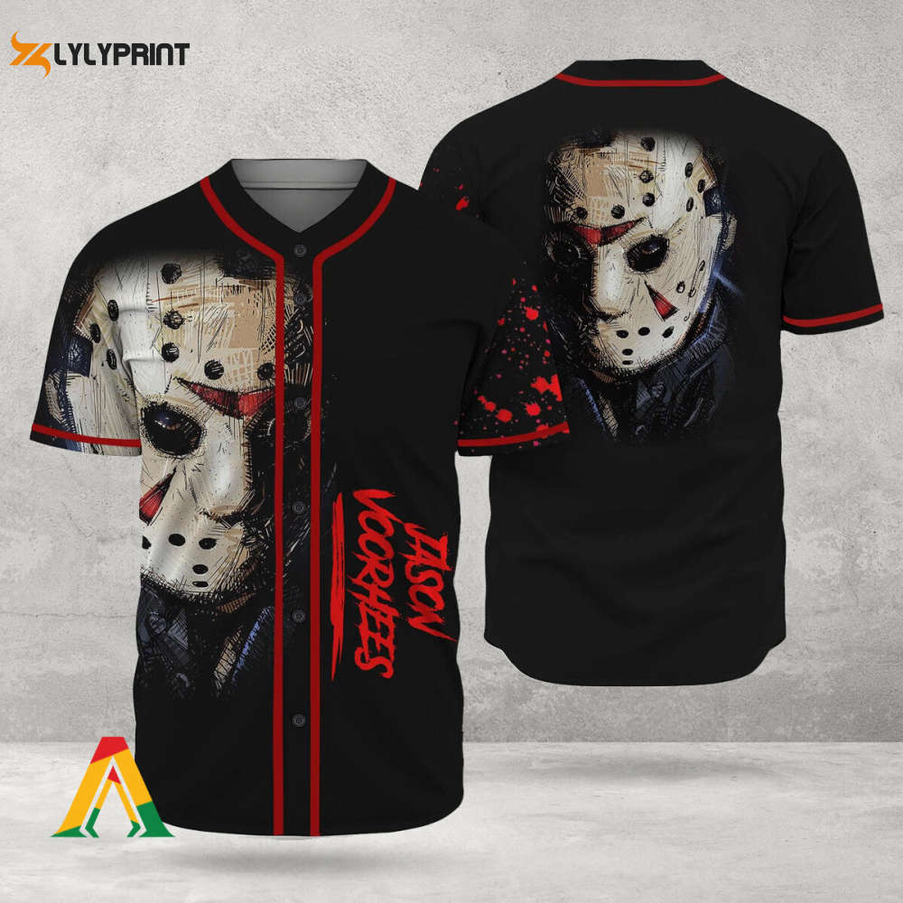 Happy Halloween Horror Jason Voorhees Baseball Jersey - lylyprint.com baseball jersey product view 1