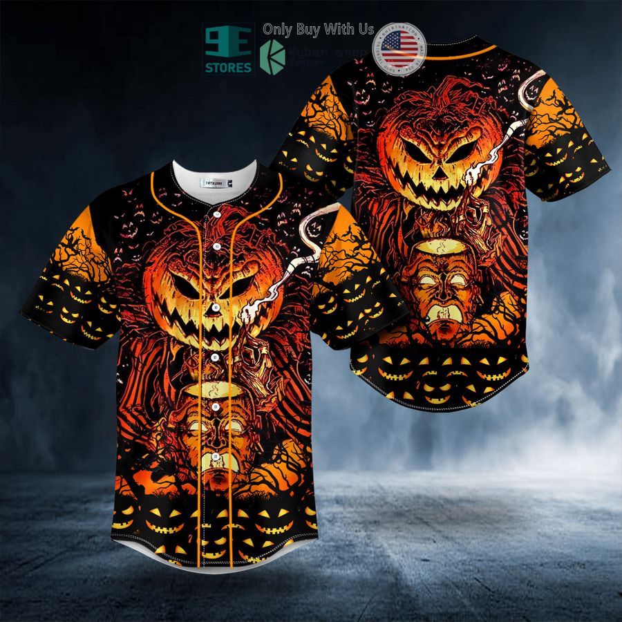 BEST Happy Halloween Pumpkin Skull Baseball Shirt baseball jersey product view 1