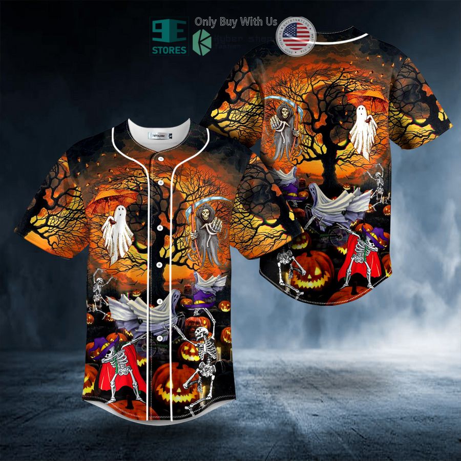 BEST Happy Halloween Skull Baseball Shirt baseball jersey product view 1