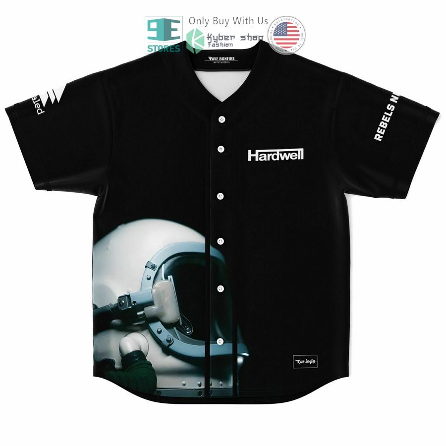BEST Hardwell 22 Rebels Never Die black Baseball Jersey baseball jersey product view 1