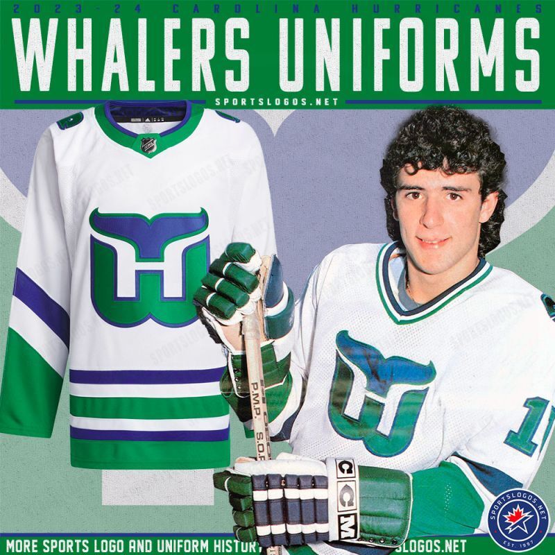 hartford-whalers-uniforms-carolina-hurricanes-2023-2024-sportslogosnet Hockey Jersey hockey jersey product view 1