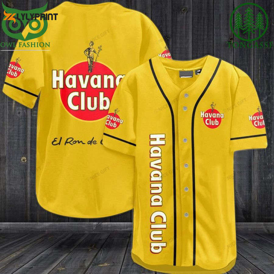 Havana Club Baseball Jersey Shirt - lylyprint.com baseball jersey product view 1