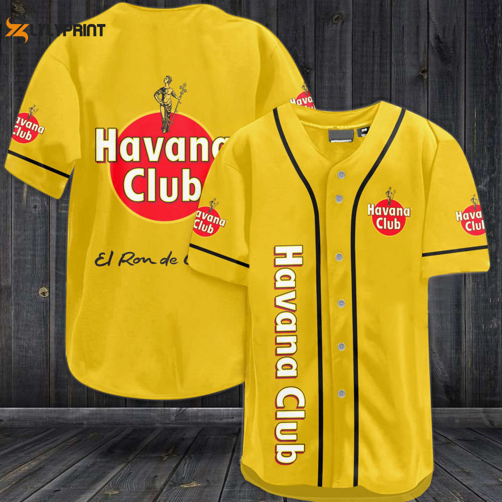 Havana Club Rum Baseball Jersey - lylyprint.com baseball jersey product view 1